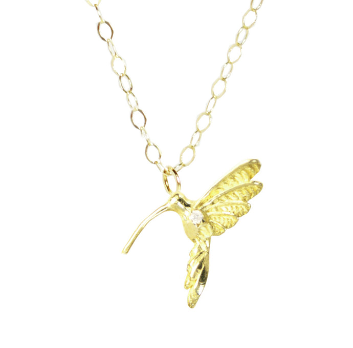 Small Hummingbird with Diamond Necklace