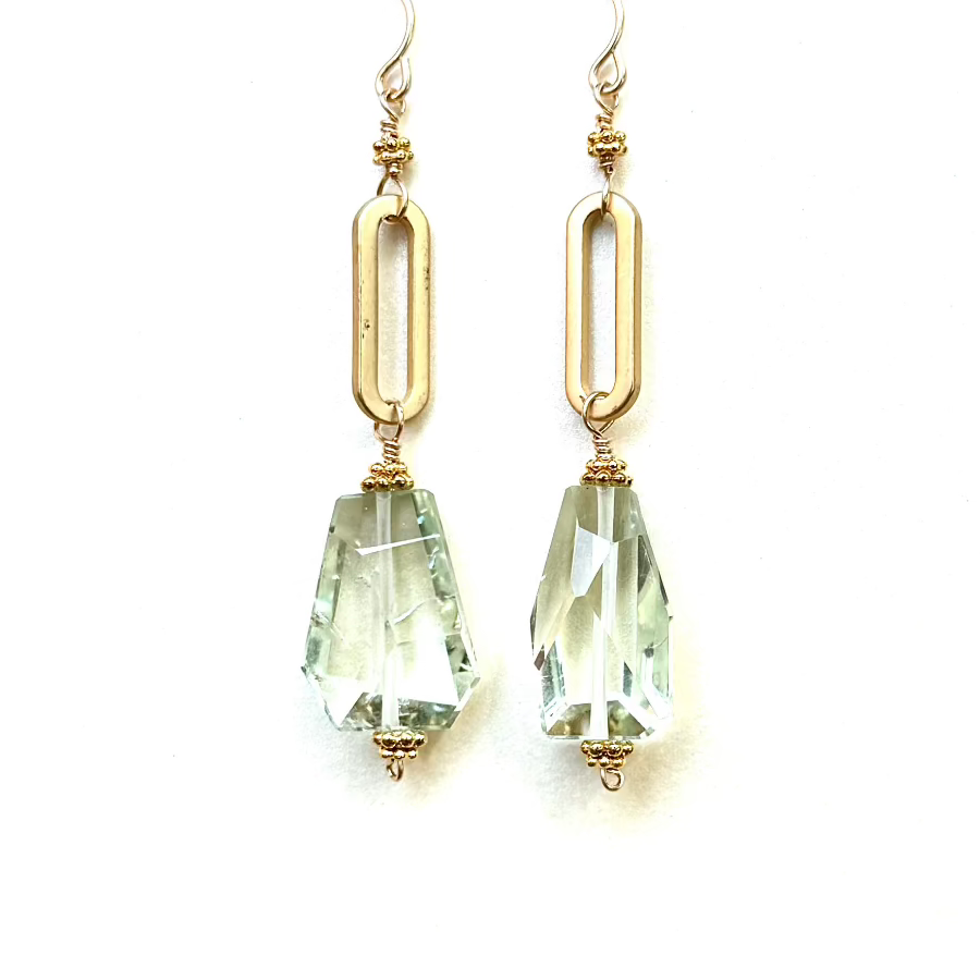 Green Amethyst Earrings