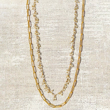 Load image into Gallery viewer, Layered Paperclip Chain with Labradorite Necklace