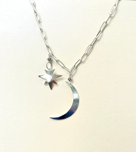 Sterling Star and NMoon Necklace