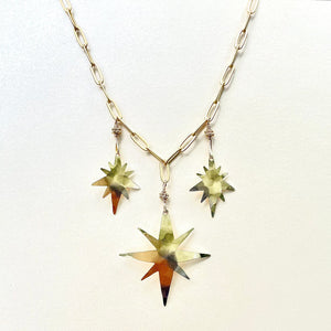 Gold Triple Star Necklace