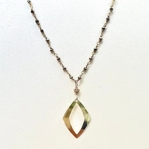 Gold Diamond and Pyrite Necklace