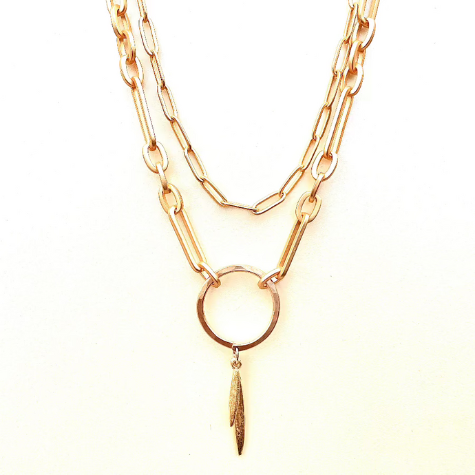 Aztec Paperclip Chain Necklace