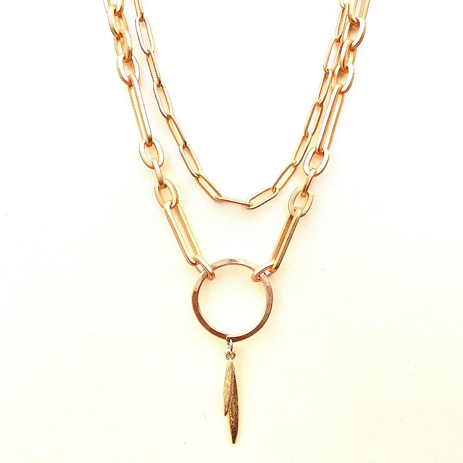 Aztec Paperclip Chain Necklace