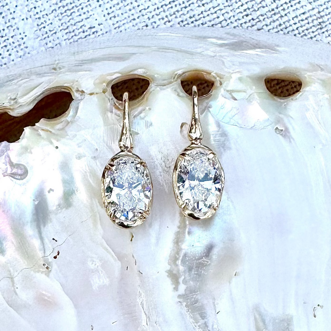 Lab Grown 2.0 CT Oval Cut Branch Earring