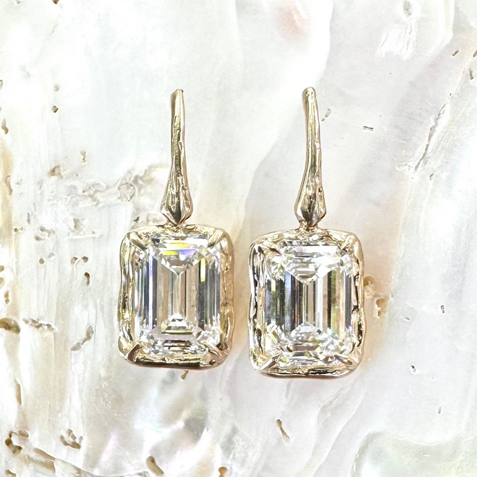 Pair of lab grown diamond earrings