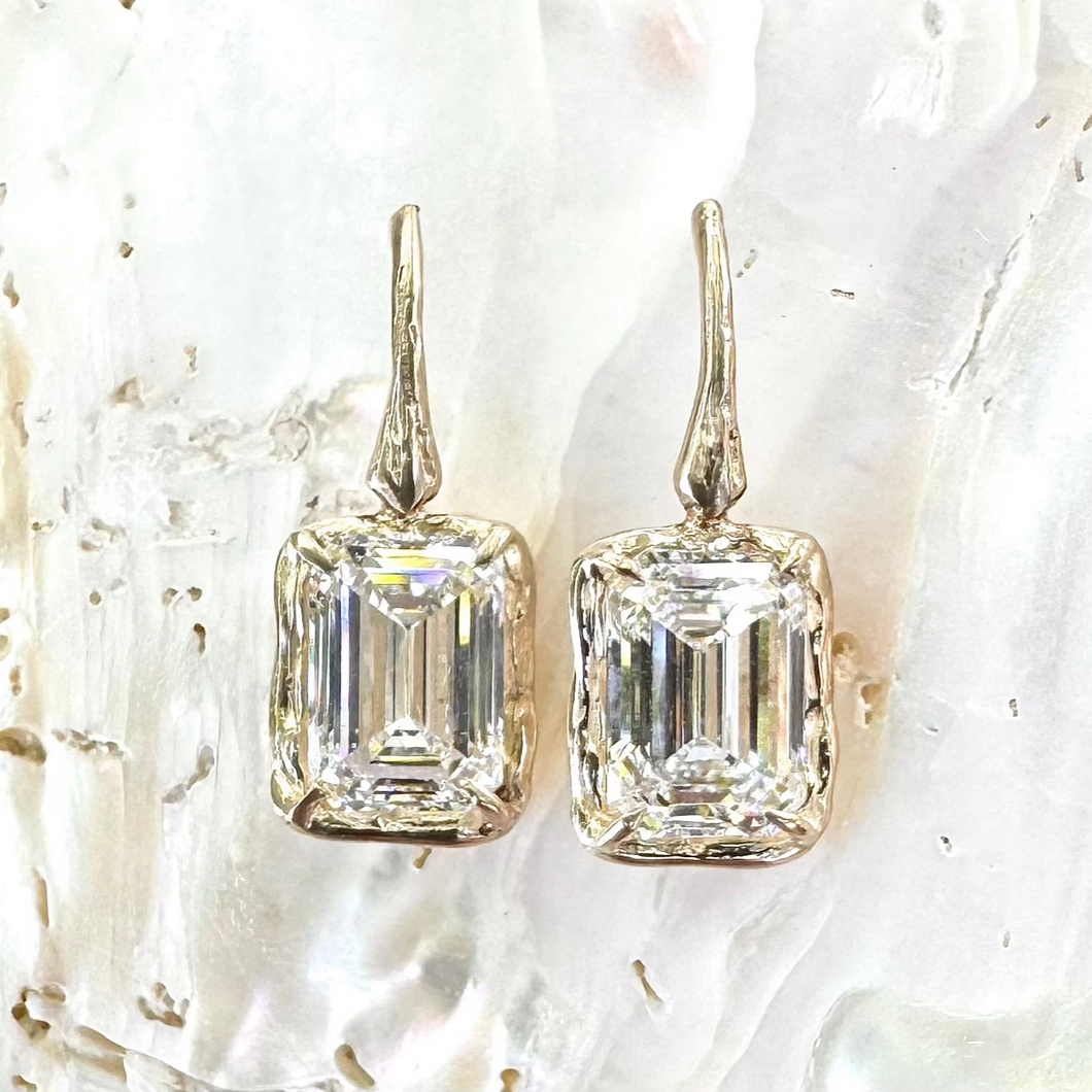 Pair of lab grown diamond earrings