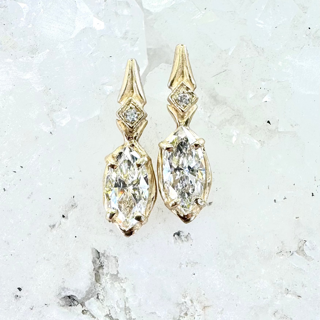 Marquise Cut Lab Grown 2.0 tcw Diamond Earrings