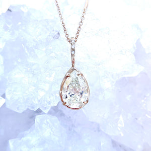 2 Carat Pear Cut Lab Grown Diamond Necklace