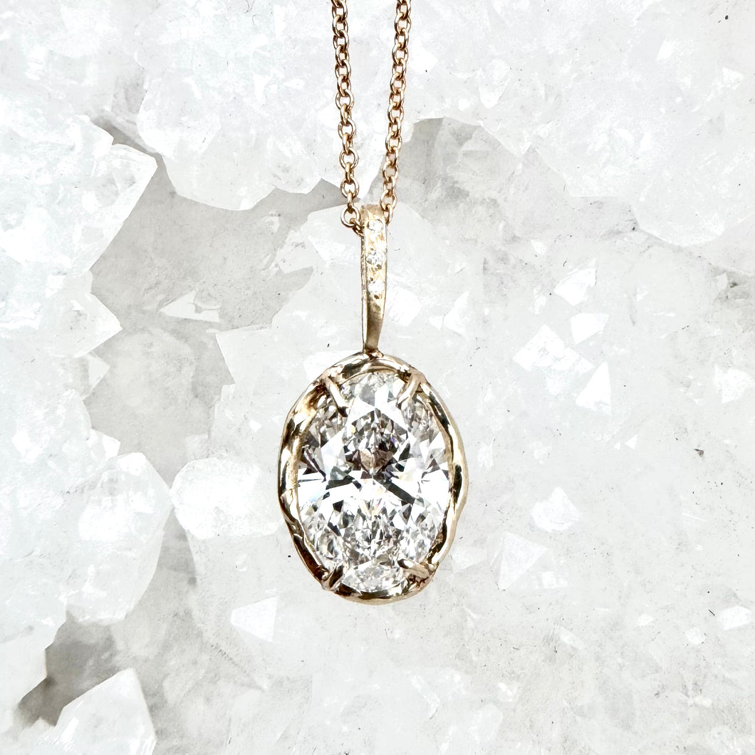 CT Oval Cut Lab Grown Diamond Necklace – Robin Haley Jewelry