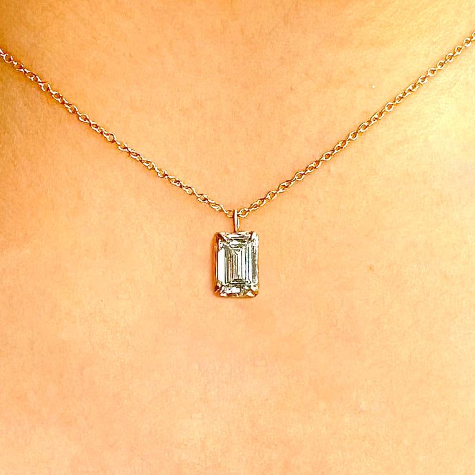 Emerald Cut Lab Grown 1.00 tcw Diamond Necklace