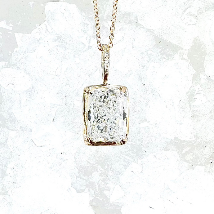 Radiant Cut Lab Grown 3.00 tcw Diamond Necklace