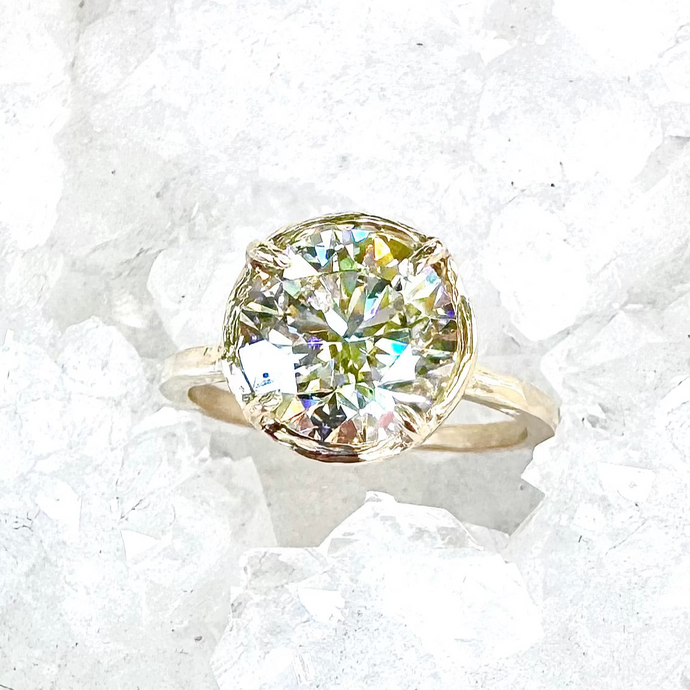 Lab Grown 3.0 CT Brilliant Cut Diamond Ring
