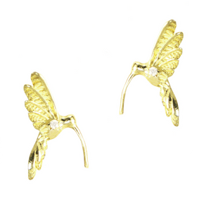 Delicate Hummingbird Stud Earrings