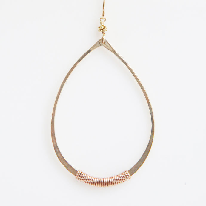 Oval Drop Earrings in Rose Gold