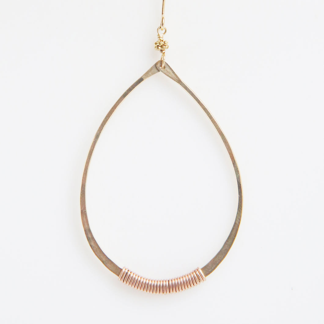 Oval Drop Earrings in Rose Gold