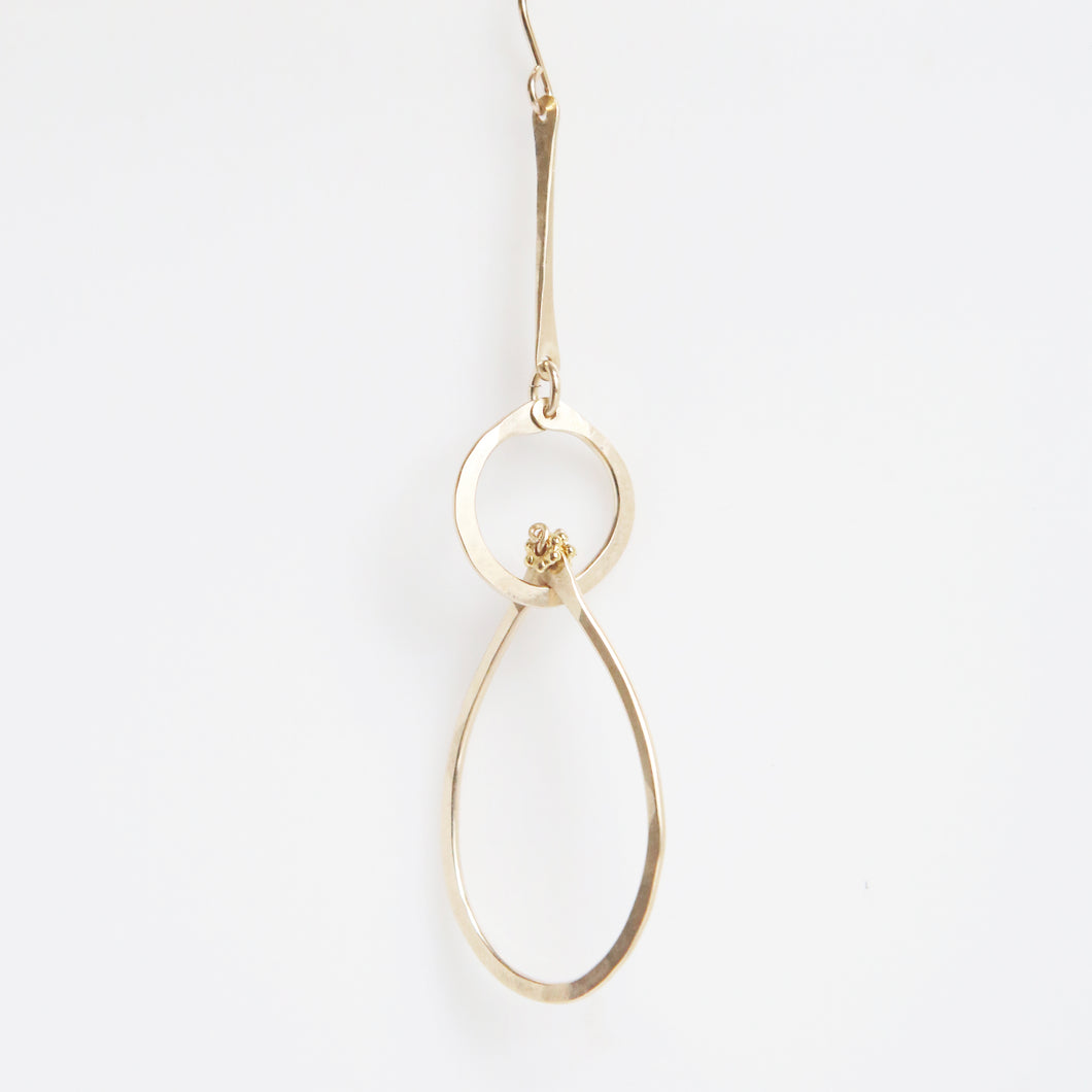 Double Oval Drop Earrings in Rose Gold