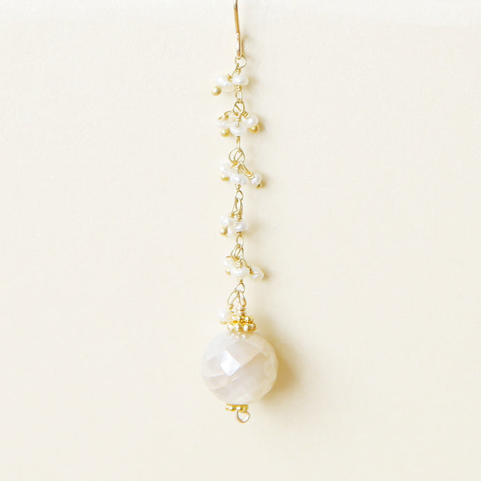 Moonstone and Labradorite Drop Earrings