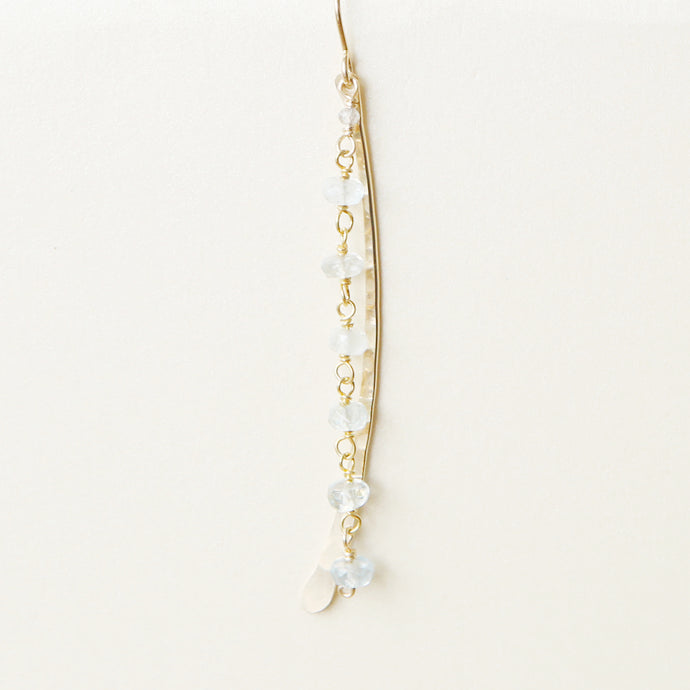 Aquamarine Bar Drop Earrings