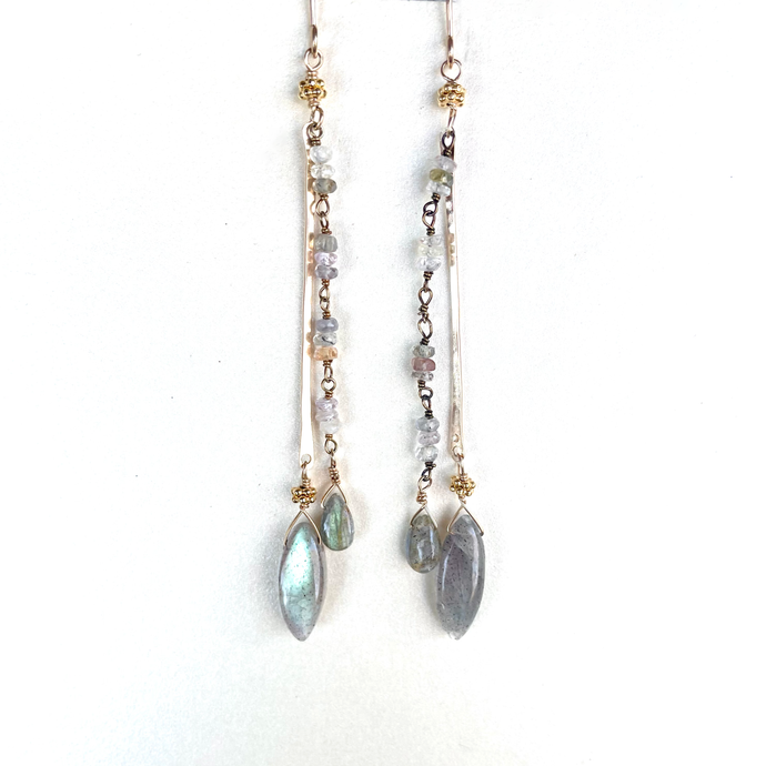 Labradorite Double Dangle Earrings