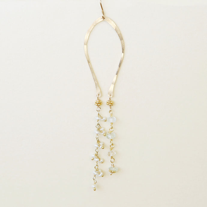 Arched Two-Tone Drop Earrings