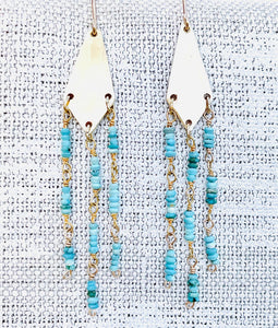 Sleeping Beauty Turquoise Triple Strand Earrings