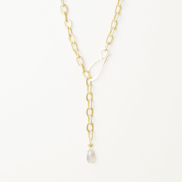Adjustable Labradorite Drop Necklace 19''