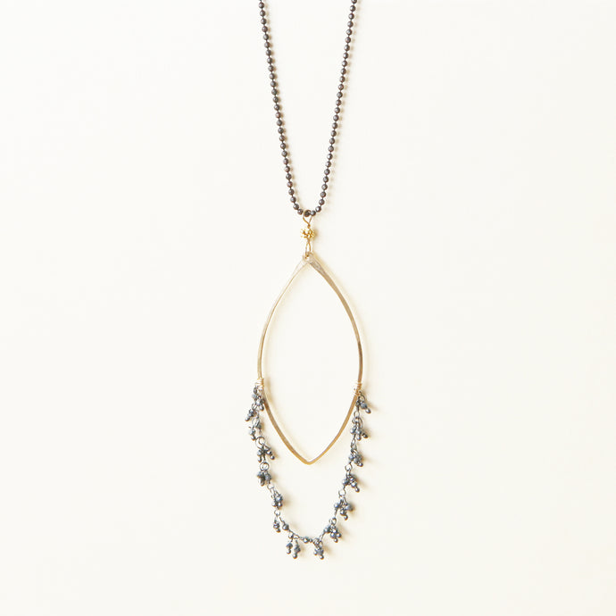 Pyrite Teardrop Chandelier Necklace