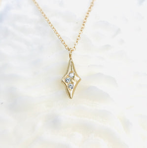 Tri-Star Diamond Delicate Necklace