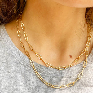 Double Paperclip Chain Necklace