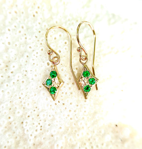 Triple Emerald Earrings