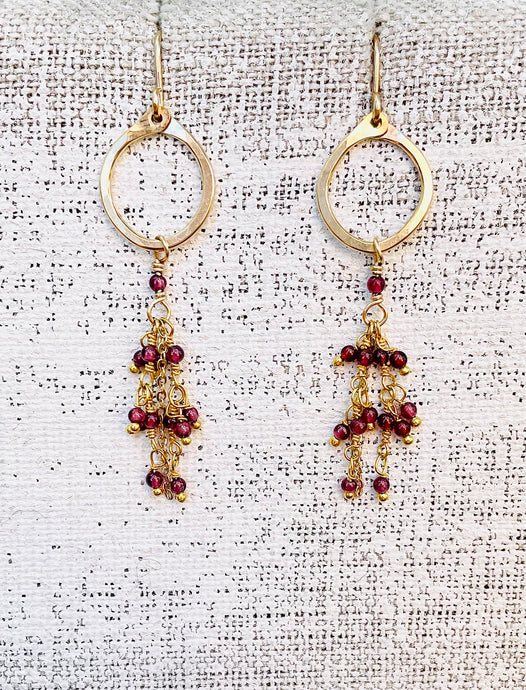 Circle Gemstone Earring