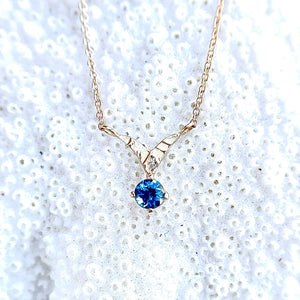 Soaring Delicate Necklace with 4mm Montana Sapphire