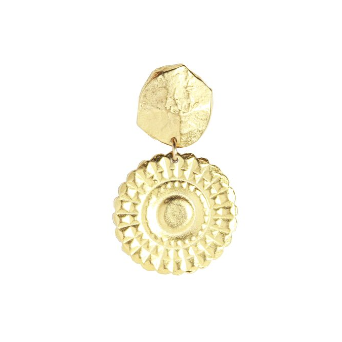 Gold Stud & Mandala Drop Earrings